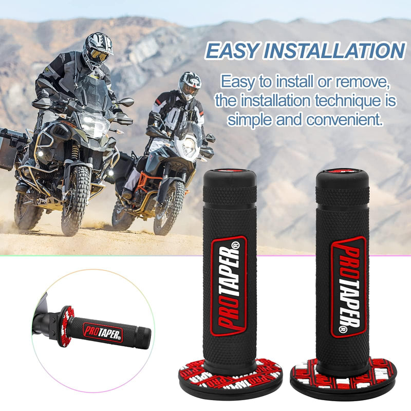 Linekong 7/8" 22mm Twist Throttle Grips Cable for CRF KLX TTR 110 125 150 200 250 cc Dirt Pit Bike (Red Red