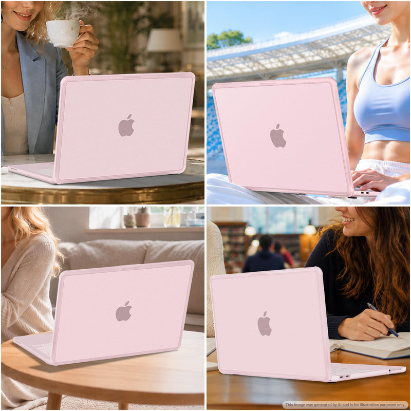 MOSISO Compatible with MacBook Neo Case 13 inch 2026 A3404 A18 Pro Chip | Protective Hard Shell Case with Reinforced Shock-Absorbing TPU Bumper&Keyboard Cover&Screen Film&Type C, Blush