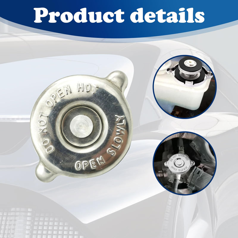 Pack-1 Radiator Cap, Stainless Steel Engine Seal Cover, 16 PSI Original Equipment Replacement, Durable Radiator Cover Assembly, Automotive Part, Compatible with Dodge, Jeep (Silver)