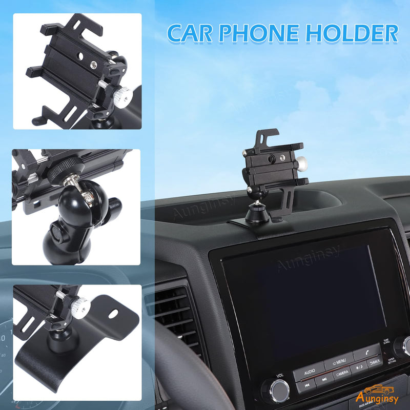 Aunginsy Car Phone Mount Compatible with Nissan Frontier 2022-2024 Center Console Phone Holder Dash Panel Mobile Phone Bracket Universal Cell Phone Navigation Stand Fit All Smart Phones Accessories Style C