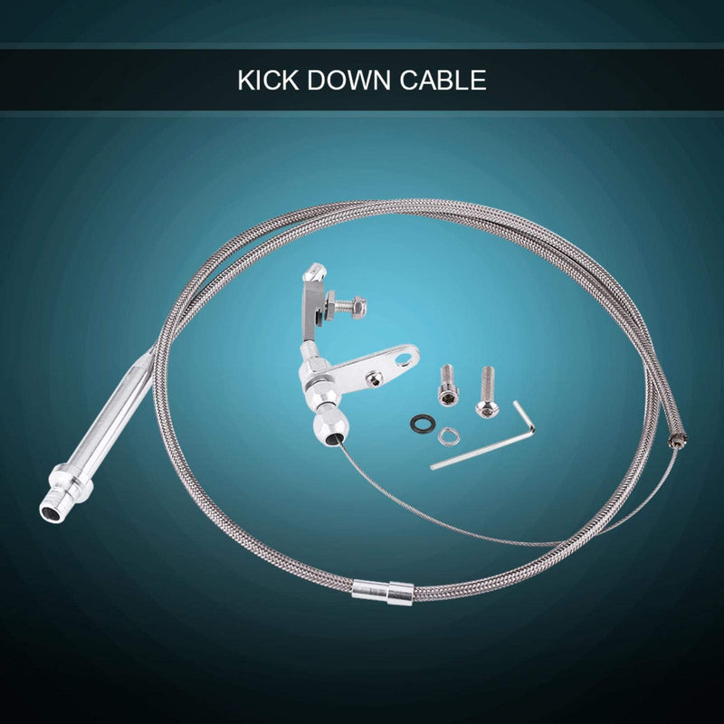 Kick Down Cable, Stainless Steel Braided Kick Down Cable Detent Kickdown For TH350
