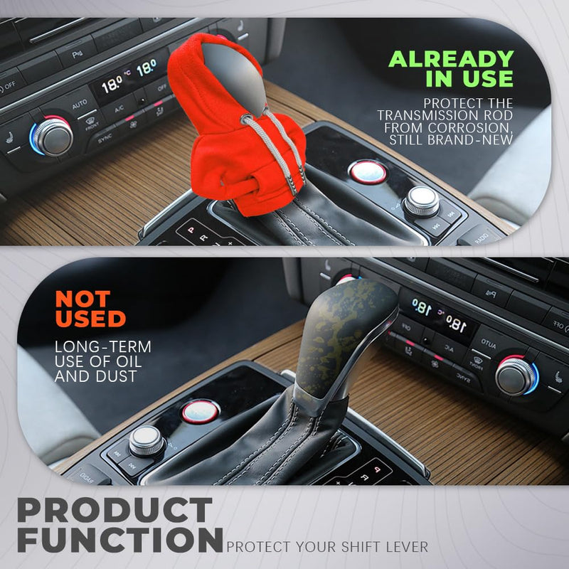 Gear Shift Hoodie, Gear Shift Cover, Fashionable Hoodie Automotive Gear Shift Knob Protector, Car Accessories Mini Sweater Gear Shift Knob Cover Universal for Car Gear Shift Levers (Orange) Orange