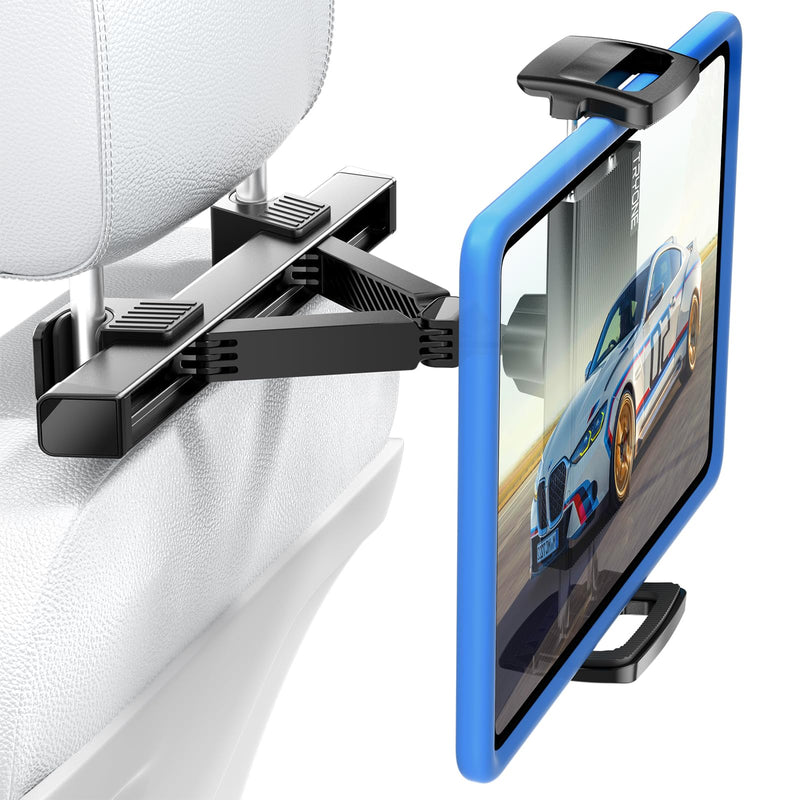 Tryone Car Tablet Holder, Headrest Tablet Mount - [Thicker Carbon Steel] Car Holder Back Seat for Kids Travel Road Trip, Compatible with iPad, All 4.7~12.9" Tablets, Phones, Galaxy, Fire HD