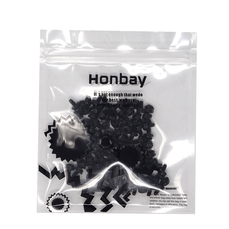 Honbay 100PCS 6#-32x6 Hex Phillips Head Replacement PC Computer Case Mounting Screws Fastener for Building Repairing and Maintaining Computer Systems (Black Zinc) Black Zinc
