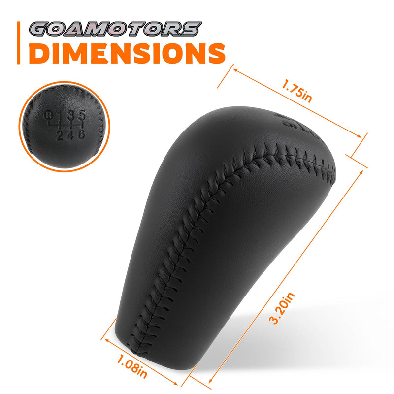 6 Speed Leather Manual Gear Shift Knob for Toyota for Tacoma 2005-2015, Black