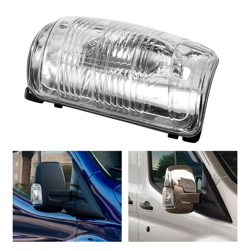 2 PCS Wing Mirror Left Driver & Right Passenger Side Turn Signal Light Indicator Lamp Lens Cover Replacement for Ford Transit T150 250 350 2015-2021 MK8 2014 Onwards Replace# 1847387 1847389 Left & Right SIde