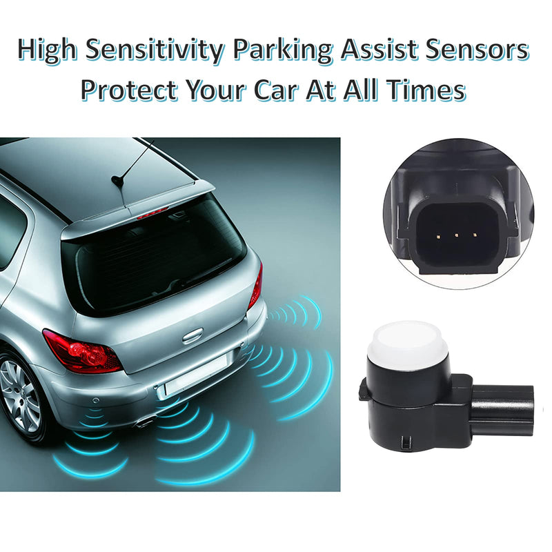 MANATEE 15239247 Backup Parking Assist Object Sensor, 25961316 Bumper Object Sensor for Chevy, for Cadillac, for GMC, for Buick Lucerne Enclave 25961317 25962147 (White 4PCS)