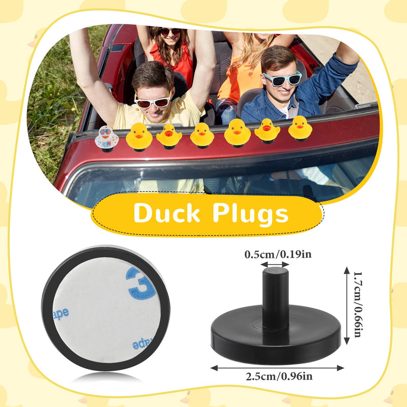 Wesiti 50 Pieces Duck Plug Rubber Duck Mount Black Plastic Holder for Fixed Display Car Dashboard Bath Accessories, Rubber Duckies Not Included
