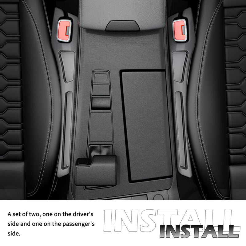 2PCS Car Seat Gap Filler Organizer,Multifunctional Car Gap Filler Organizer Storages Phone Key Avoids Things Falling,Universal Car Blocker Between Seats Car Organizer Car Accessories Balck