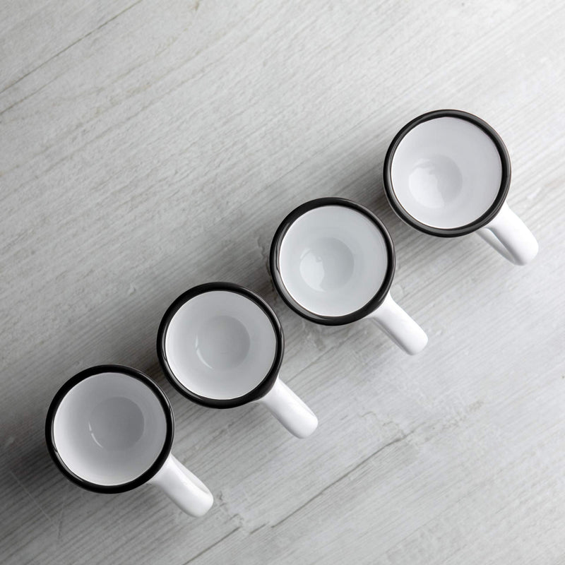 City to Cottage Ceramic Espresso Cups of 4, Small Expresso Shots, Demitasse, Perfect for Espresso Machine, Handcrafted Cups (White and Black Polka dot)