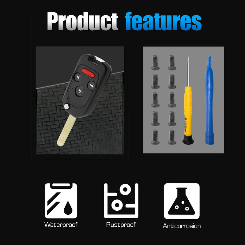 10Pcs Key Fob Screw with Repair Kit,Replacement Part 35116-SDA-A11 Compatible with Honda Key Remotes Since 2003 Black