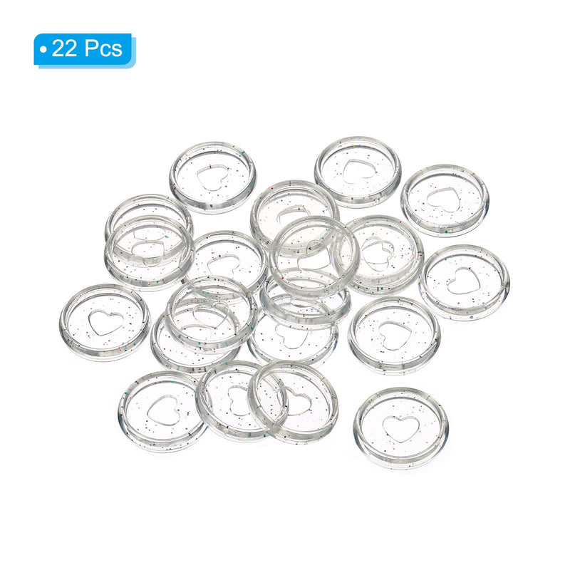 PATIKIL 24mm Plastic Book Binding Discs, 22 Pack Discbound Expansion Discs Heart Binder Rings for DIY Notebook Planner, Shine Pink