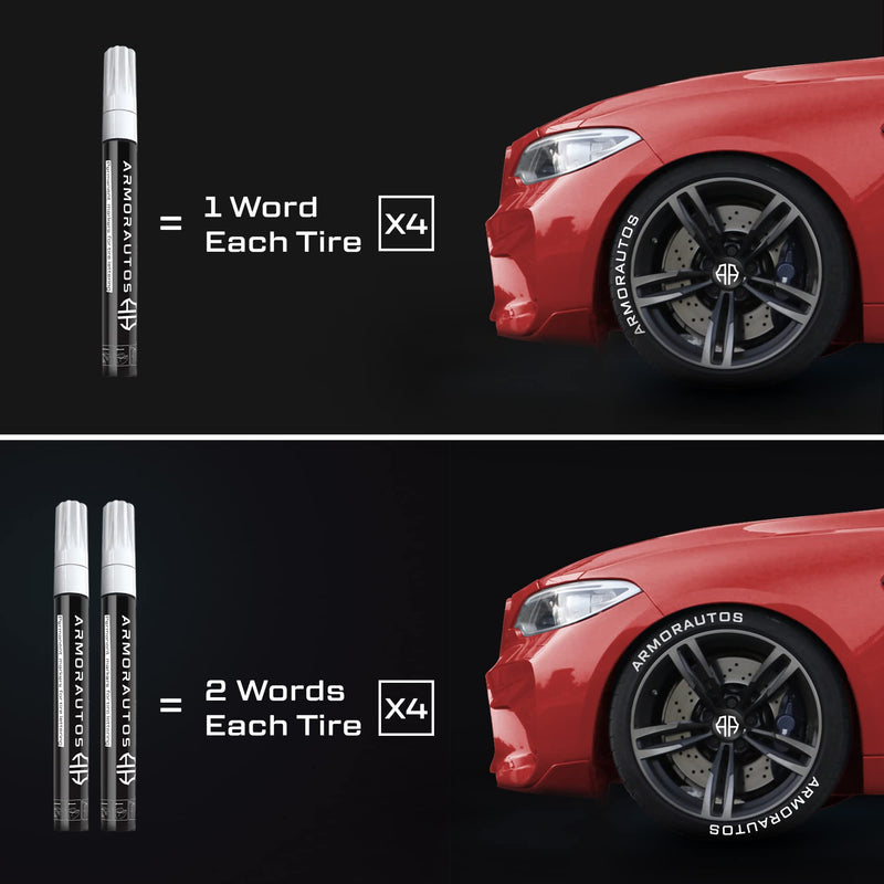 Tire Paint Pen for Car Tire Letters - Tire Marker White Paint Pens for Car Tire Lettering - Permanent White Letter for Tire, Non-Fading Tire Pen, Waterproof Tire Paint Pen, Car & Motorcycle Tire