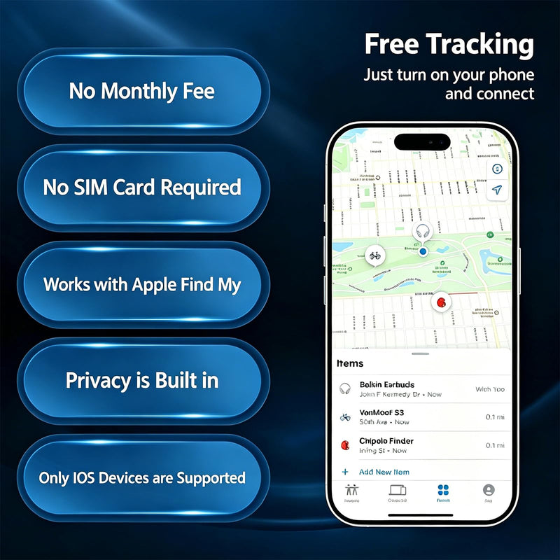 2 Pack GPS Tracker for Vehicles,Hidden Vehicle Locator,No Monthly Fee | Tracker Device for Vehicles,Car GPS Tracker | iOS Only | Magnetic | No SIM Card | Waterproof | Use with “Find My”