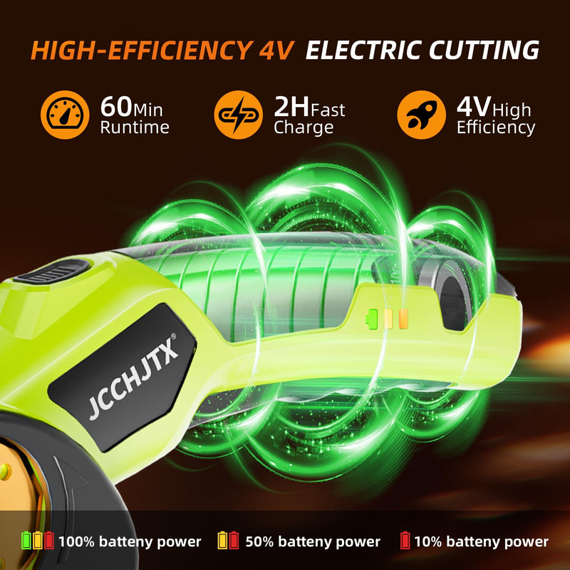 Cordless Electric Scissors, Cardboard Cutter with LED Light, 4V Rechargeable Electric Box Cutter, 2 SKS7 Blade, Suitable for Cloth, Cardboard, Leather, Plastic, Fabric (Green) Green