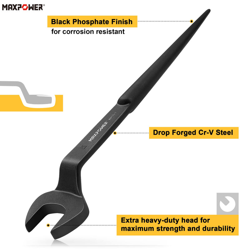 MAXPOWER Spud Wrench, 1-1/4 inch Nominal Opening 1-1/4"