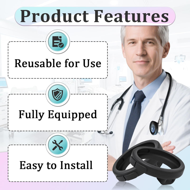 5 Sets Protection Kits Compatible with EKO Core 500 Digital Stethoscope Accessories - 5 Pcs Silicone Protective Cases, Tempered Screen Protectors, Alcohol Packs and 10 Pcs Ear Tips