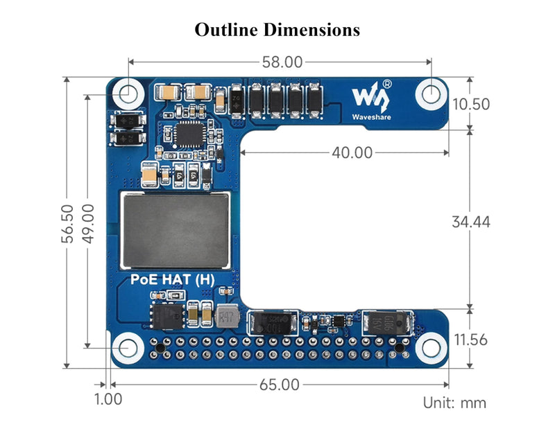 Pi 5 PoE HAT Compatible with Raspberry Pi 5 / Compute Module 5, Isolated Switched-Mode Power Supply,Power Over Ethernet HAT Offer Network Connection and Power Supply to Pi 5/CM 5 in One Cable, 5V 5A