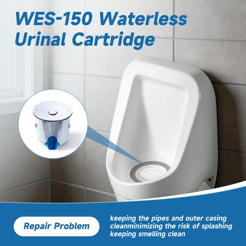 WES-150 WaterFree Urinal Cartridge Compatible with All Sloan Waterfree Urinals WES-150 Waterless Urinal Cartridge Replacement replace Falcon FWFC, Includes Cartridge, Wrench Key, Disposable gloves