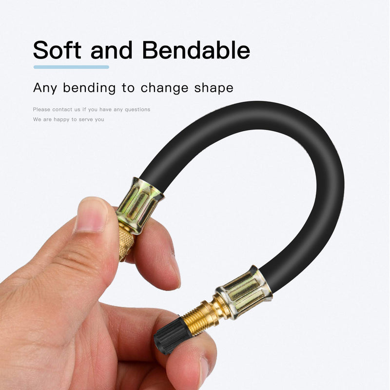 Mellbree 2pcs Valve Stem Extenders, 8.25 Inch Flexible Schrader Tire Valve Stem Extension Compatible for Harleys, RV, Stroller, Bicycles, Motorcycles and Portable Air Compressor 2-PACK