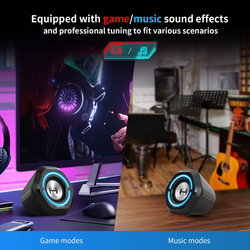 Edifier Bluetooth 5.3 Gaming Speakers,10W PC USB Computer Speakers for Laptop Desktop 3.5mm aux Input Hecate G1000 Black