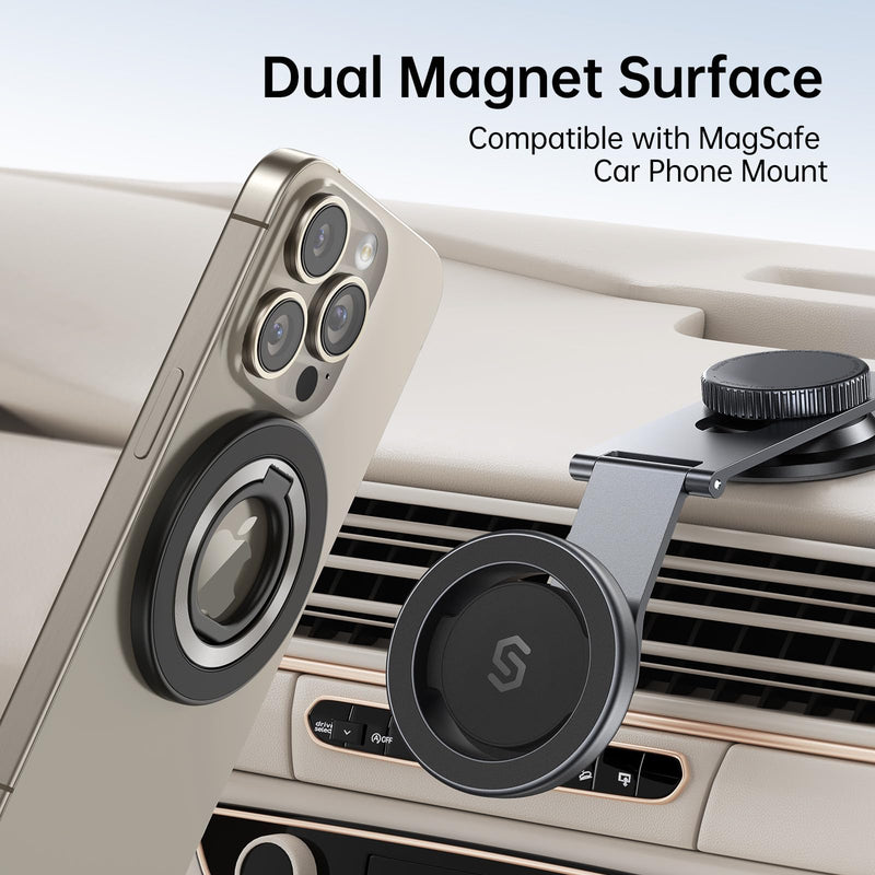 SYNCWIRE Upgraded Magnetic Phone Ring Holder for MagSafe and MagSafe Car Mount - [360° Rotation] Magnetic Phone Holder for Car