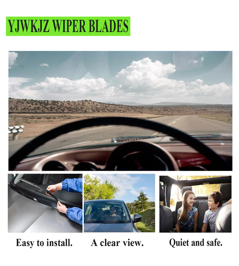 24"+18" Inch Wiper Blades Replacement for GMC Terrain 2018-2022, Chevy Equinox 2018-2022, Nissan Frontier 2005-2019 and Hyundai Santa Fe 2007-2012 Wiper Blades (Set of 2) 24" + 18"(front wiper)
