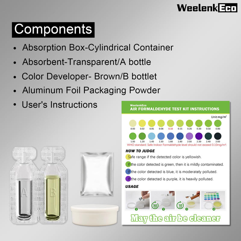 Air Formaldehyde (HCHO) DIY Test Kit (3 Kit) - Find Out How Much Formaldehyde is in The air Around You, Suitable for Detecting Formaldehyde Levels in The air of Various Indoor environments 3