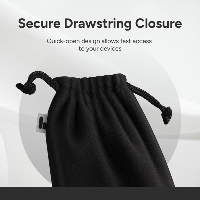 The Handy | Pouch Storage Bag Drawstring Velvet Protective Travel Case | Soft-lined interior guards against dust and scratches, discreet cinch-top closure, and a compact, easy-to-store design.