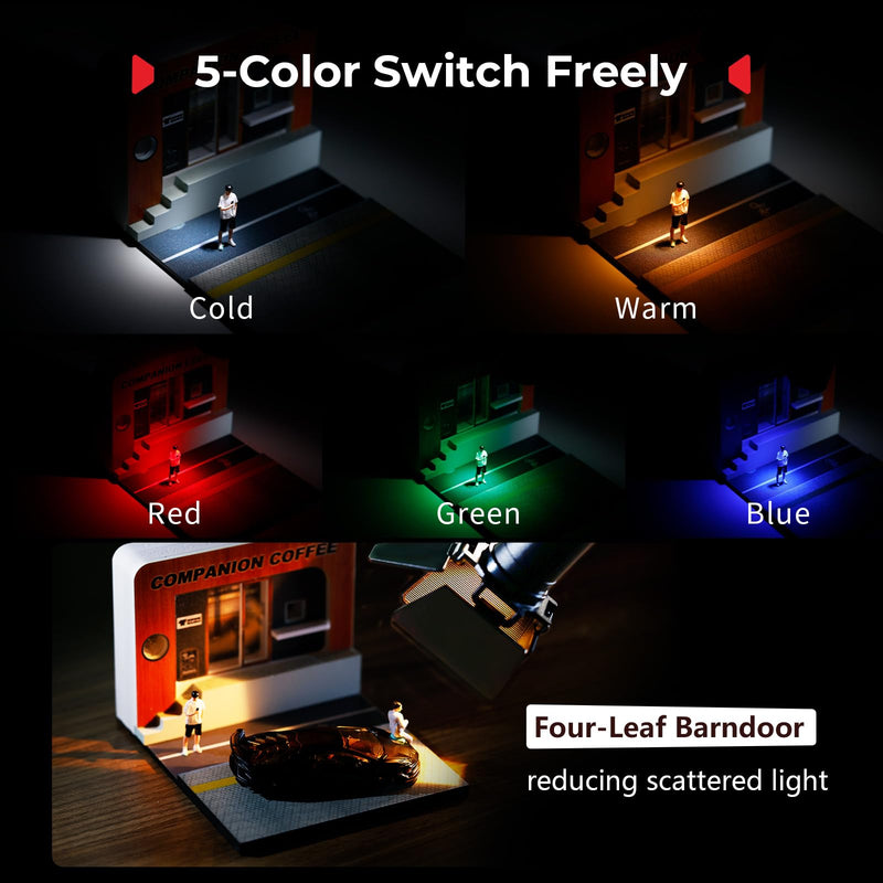 SmallRig RM 03 Macro Photography Bendy LED Light for Close-Up Work, 5-Color | CRI 95 TLCI 92, Adjustable Beam, with Cold Shoe Adapter, Clamp, Diffuser, Spotlight, Barn Door, 10 Gobos, IP54 Rating - 5480
