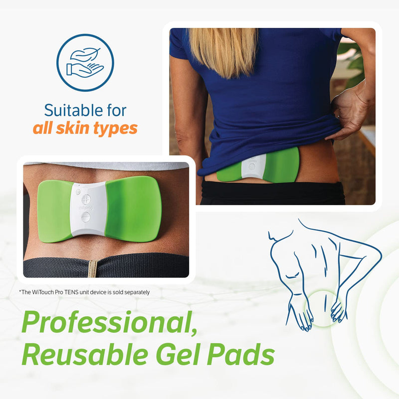 Hollywog TENS Unit Replacement Gel Pads, WiTouch Pro & Aleve Direct Therapy TENS Pads Replacement, Reusable Self-Adhesive Electrode Pads for TENS Units (6 Gel Pads) 6 Gel Pads