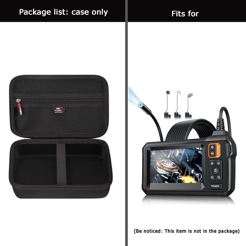 FBLFOBELI Hard Case for MugEasy/Daxiongmao/DEPSTECH/Telsong Borescopes | Hard EVA Shell for TGJOR/SKYBASIC/Lightswim/COOVIE Borescope Inspection Camera, Fits 4.3'' Screen, Waterproof, Black