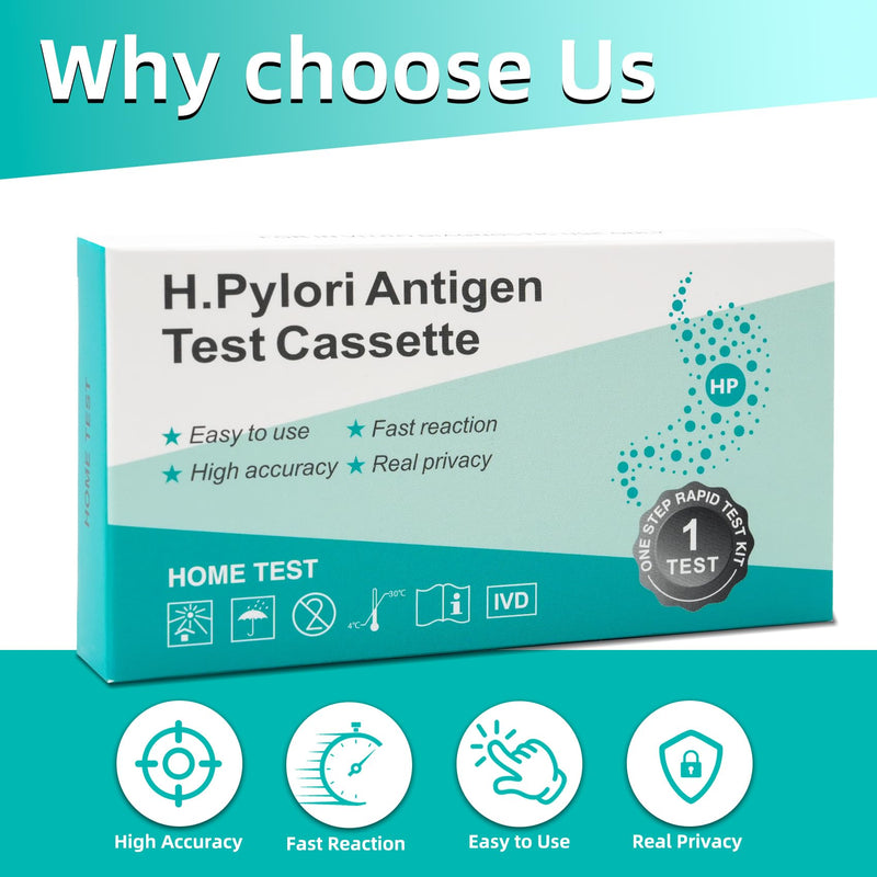 H. Pylori Helicobacter Pylori Stool 2Test Kit, 10-15 Minutes, Highly Accurate, Easy to Use，Home Testing, No Lab Visit Required