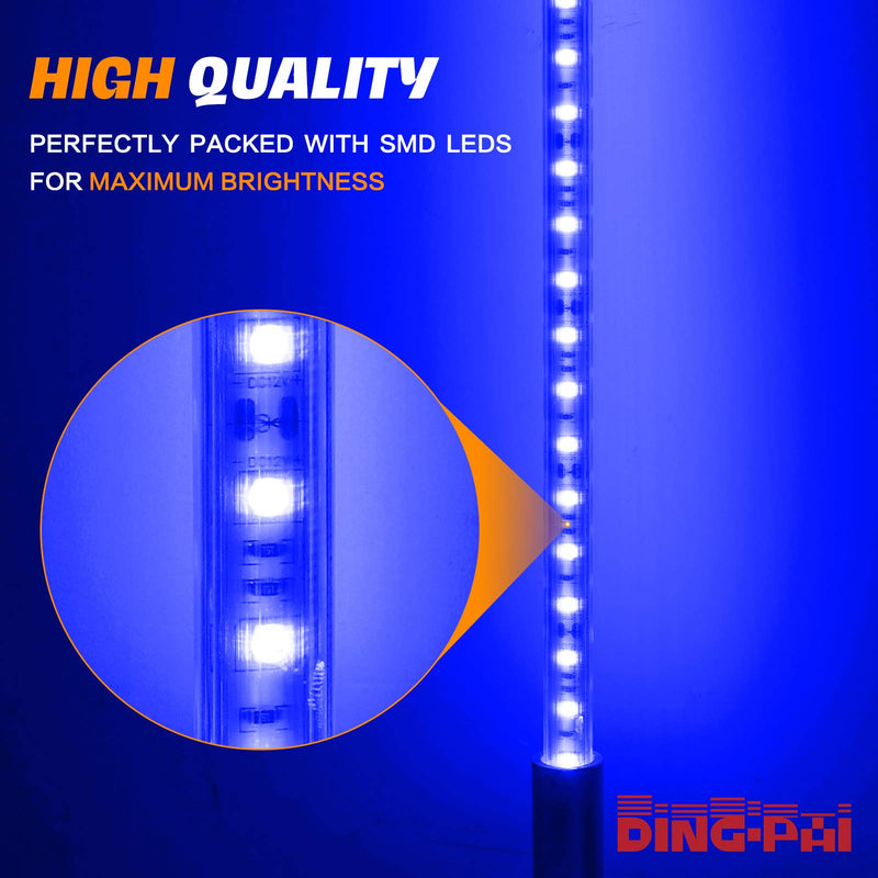4FT LED Whip Light, DING.PAI 1.2M Blue LED Lighted Whip Antenna for UTV ATV RZR Can-Am Off-Road Vehicle Truck (1 PC) 4FT-1PC