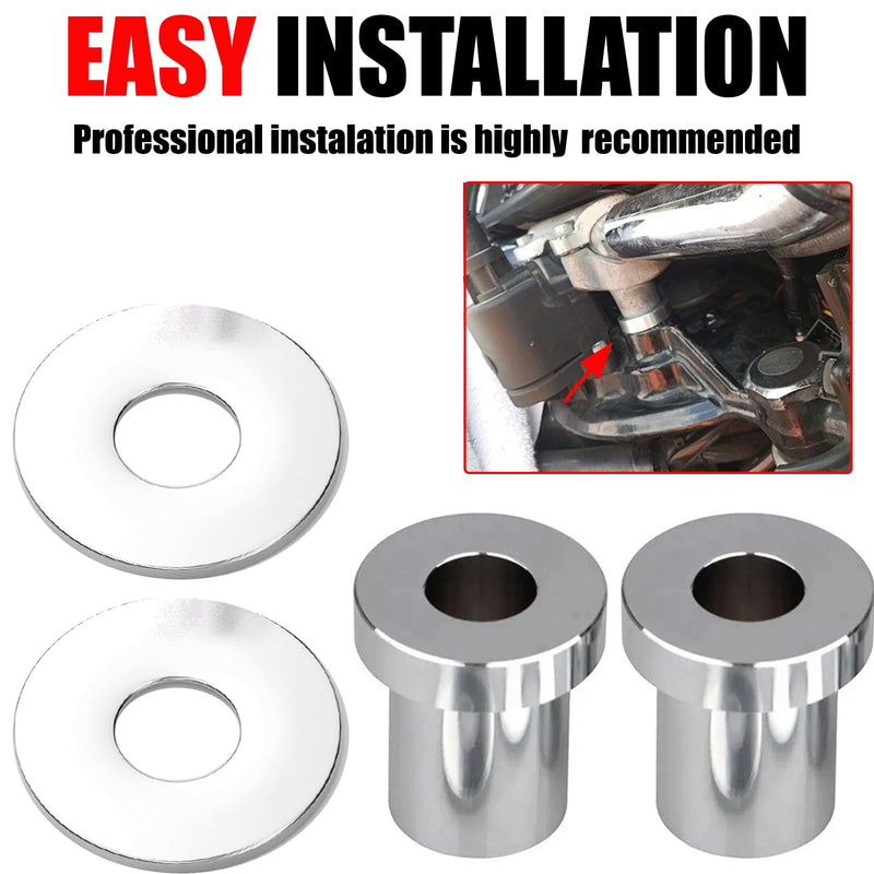 Solid Billet Handlebar Riser Bushings for Harley Touring/Street Glide/Electra Glide/Road Glide/Road King/Tri Glide/Softail/Fat Boy/Fat Bob/Heritage Classic/Low Rider (Solid Billet-Chrome) Chrome