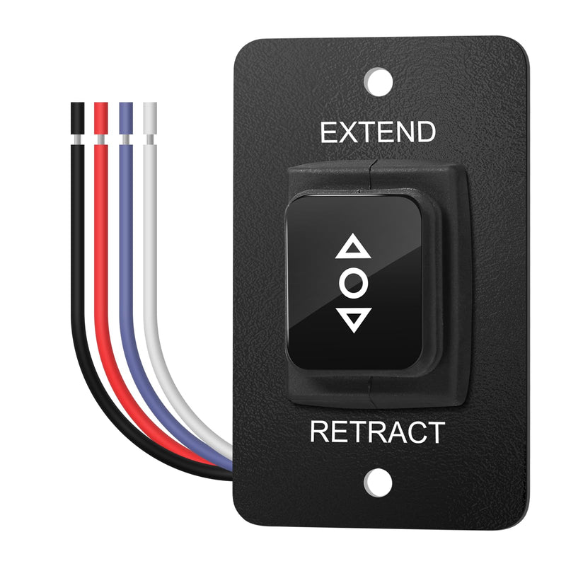 40A Power RV Awning Switch Kit, Haoguo Electric Motorhome Awning Switch with Corrosion-Resistant Metal Panel, Waterproof IP68 Button & Complete Accessories - Compatible with All Solera Power Awnings