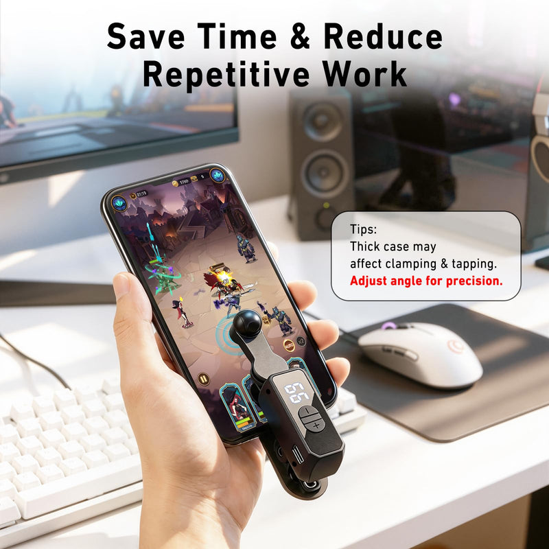 Auto Clicker for iPhone,Wireless Rechargeable Screen Tapper for TikTok | Compatible with iPad&Android, 8-12h Battery Life, 107 Adjustable Speeds for Live Streams, Likes, Gaming & Social Media Tasks 2 Pack Black