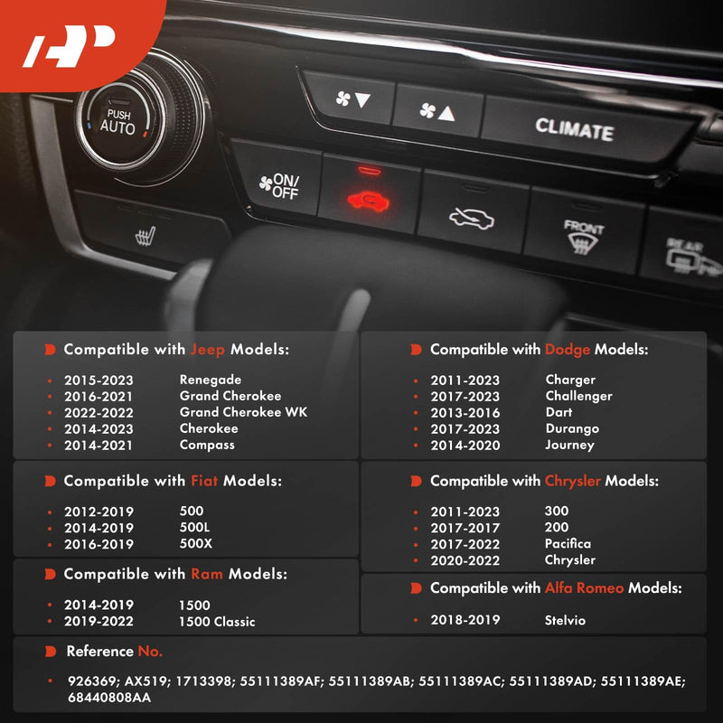 A-Premium HVAC Humidity Sensor Compatible with Jeep Grand Cherokee 2016-2021, Compass, Renegade & Dodge Charger, Journey & Chrysler 200, 300, Pacifica, Voyager & Fiat 500, 500L & Ram & Alfa Romeo