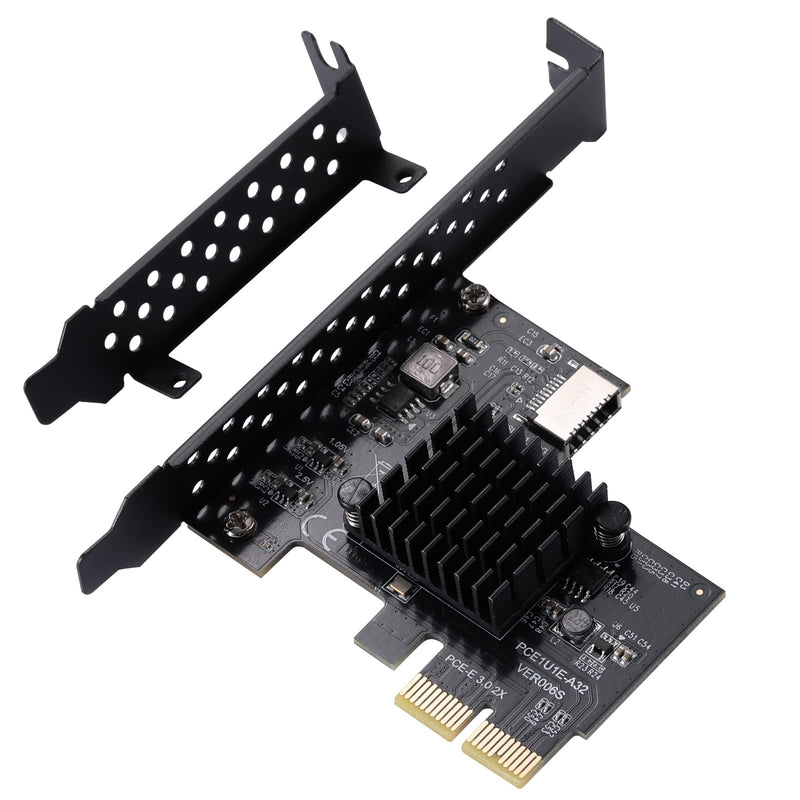 PCI-E 2X to USB3.1 Front Type-C, 10Gbps Type-E Backward Expansion Card, PCI Express 3.0 X2 Adapter(ASM3142), Riser Card for Desktop PCS, Supports PCIE X2/X4/X8/X16