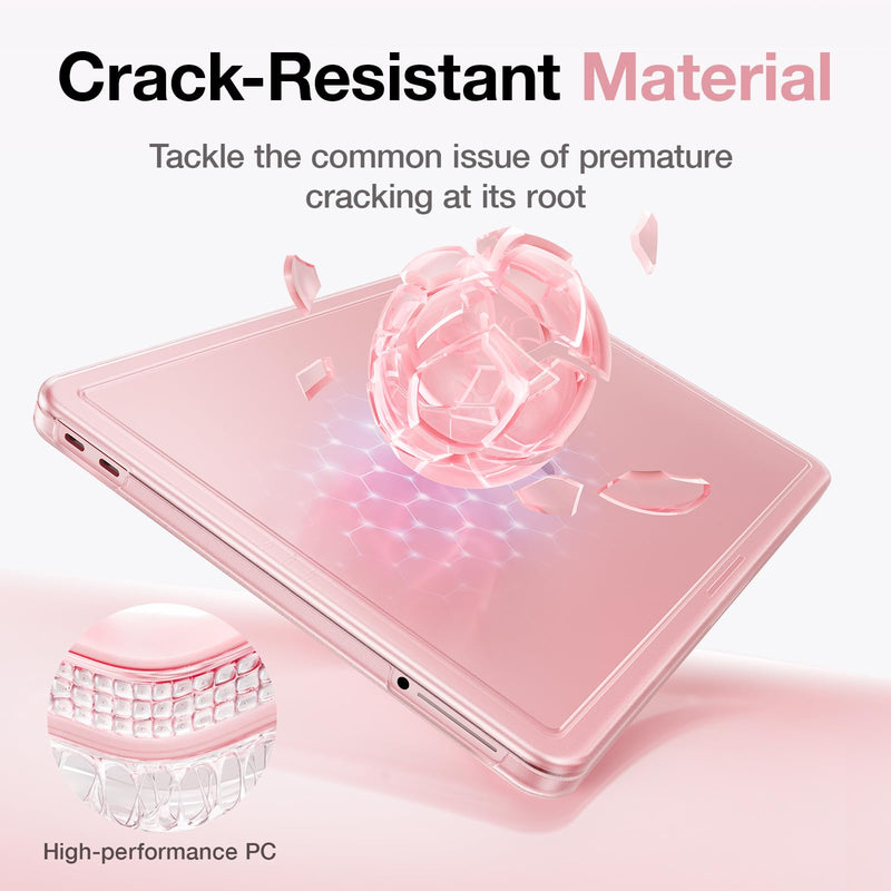 Soonjet for MacBook Neo Case 13 inch 2026 A3404, Anti Crack, Blush Clear | 100% Color Match, Matte Pink, Fingerprint & Scratch Resistant, Mac Laptop Cover, Protective Hard Shell, Close Seamlessly Fit