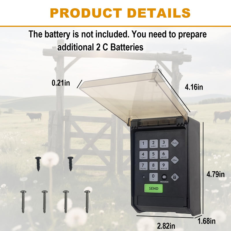 Ghost Premium Wireless Keypad Automatic Gate Opener AXWK Waterproof Cover | Compatible with AXP1 AXS1 AXR1 AXWK 1PCS without battery