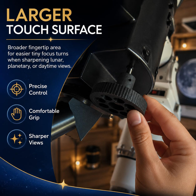 SplashNColor Fine Focus Knob Compatible with Meade ETX125 Telescope – Easier Precision Adjustment | Larger Grip Aid | Smooth Manual Control for Rear Focuser Refresh