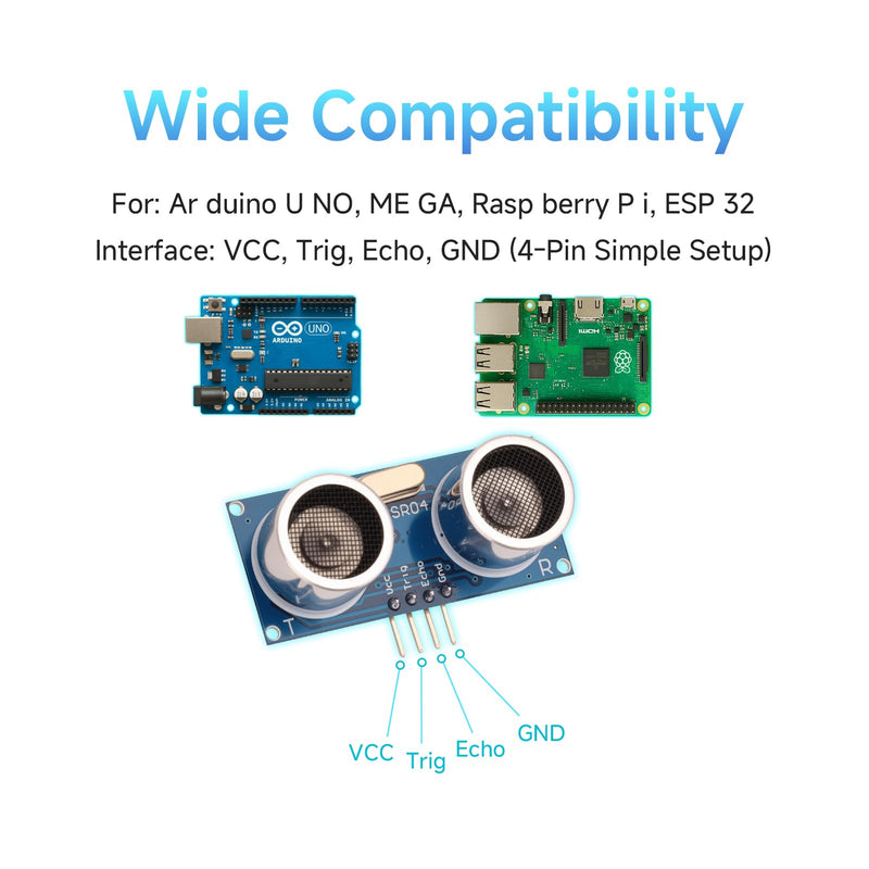 10PCS HC-SR04 Ultrasonic Distance Sensor Kit Waterproof High Precision Low Power Consumption Integrated for Ar duino U NO M EGA Rasp Berry P i High Precision Robot X Bee Zig Bee with 10 Du pont Wires