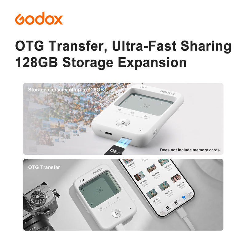 GODOX C100 Transparent Viewfinder Camera, 65g Ultra-Light Translucent Screen, 4 Aspect Ratios, Light Meter, OTG Transfer, Portable Viewfinder Camera