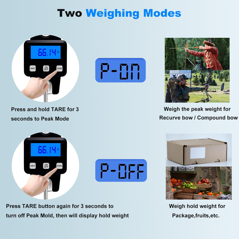 660lbs Digital Hanging Scale Type-C Rechargeable – High Precision Handheld Mini Crane Scale with S-Hook, Fishing Scale for Farm, Fishing, Hunting