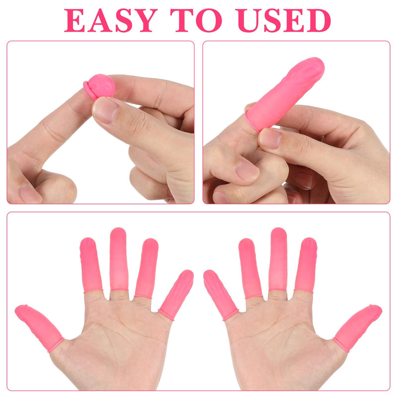 EXCEART 600Pcs Anti Static Rubber Fingertip Cover Protector (Pink) (Pack of 2) 6x2cm (Pack of 2)