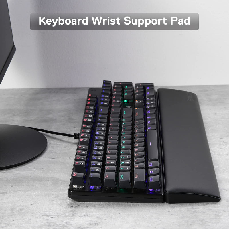 Redragon P037 Meteor L Computer Keyboard Wrist Rest Pad, Ergonomic Soft Memory Foam Wrist Support w/Anti-Slip Rubber Base, 100% 104 Keys Standard Size 17.12 x 2.87 in, 0.78 inch (20mm) Height, Black 100% Standard