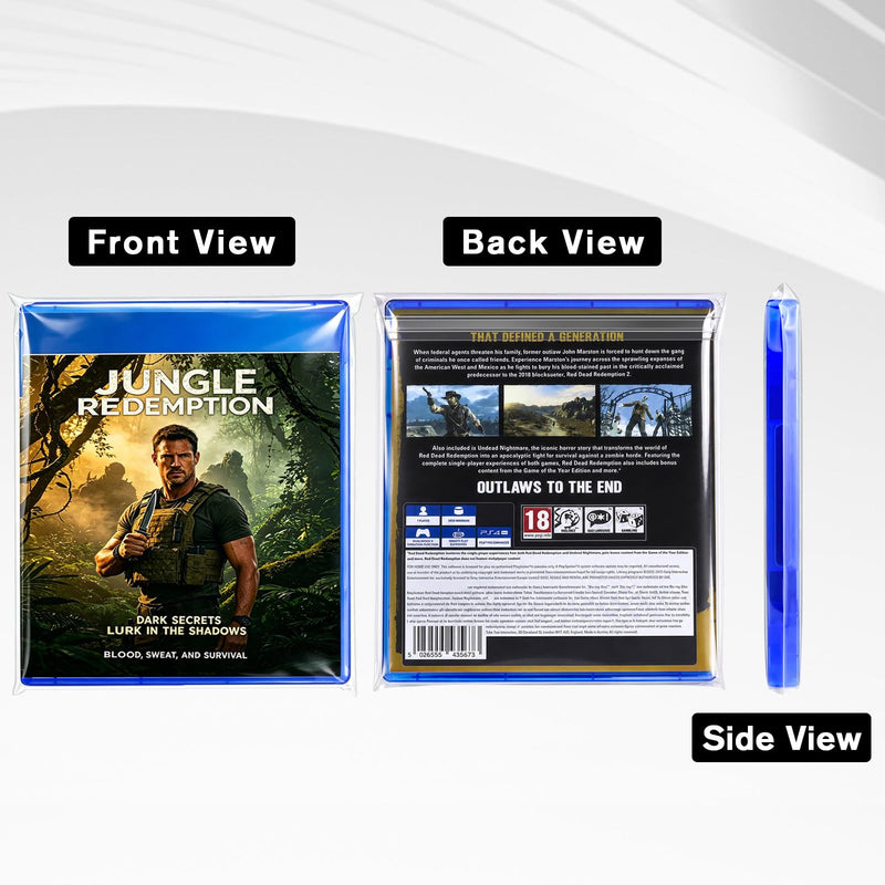 Blu Ray Video Sleeves, Video Game Protect Sleeves for PS4/PS5 DVD and Blu Ray Case Storage Bags, Media Protector Bags - 50 Pack