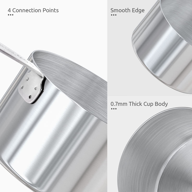 Measuring Cups and Spoons Set: U-Taste 18/8 Stainless Steel 12 Pieces Metal Stacking Kitchen Baking Cooking Food Measure Set 7 Cups 5 Spoons with Strengthened Weld Joints (Aqua Sky) Aqua Sky