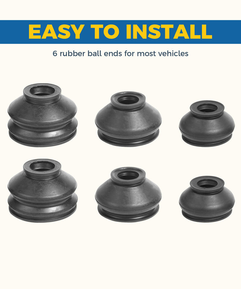 6PCS Ball Joint Boot,Car Accessories Rubber Joint,Dust Boots Cover,Turn To Rod Arm Ball Joint Head Dust Protection Rubber Cover,Ball Joint Rubber Dust Boot Covers,Suitable to Most Vehicles